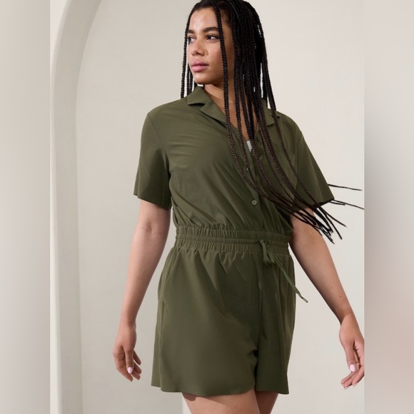 Athleta Avenue Romper // Aspen Olive - Picture 6 of 8